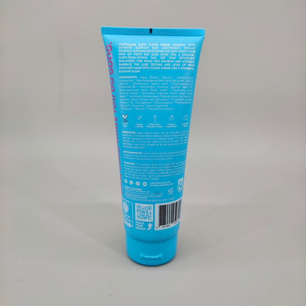 The Australian Glow Gradual Tanning Moisturiser Cloud Creme 200m Hyaluronic Acid - Picture 3 of 7